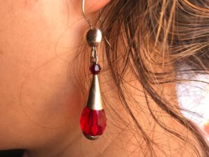 Tribal earrings - Tuareg jewelry- red earrings bead handmade