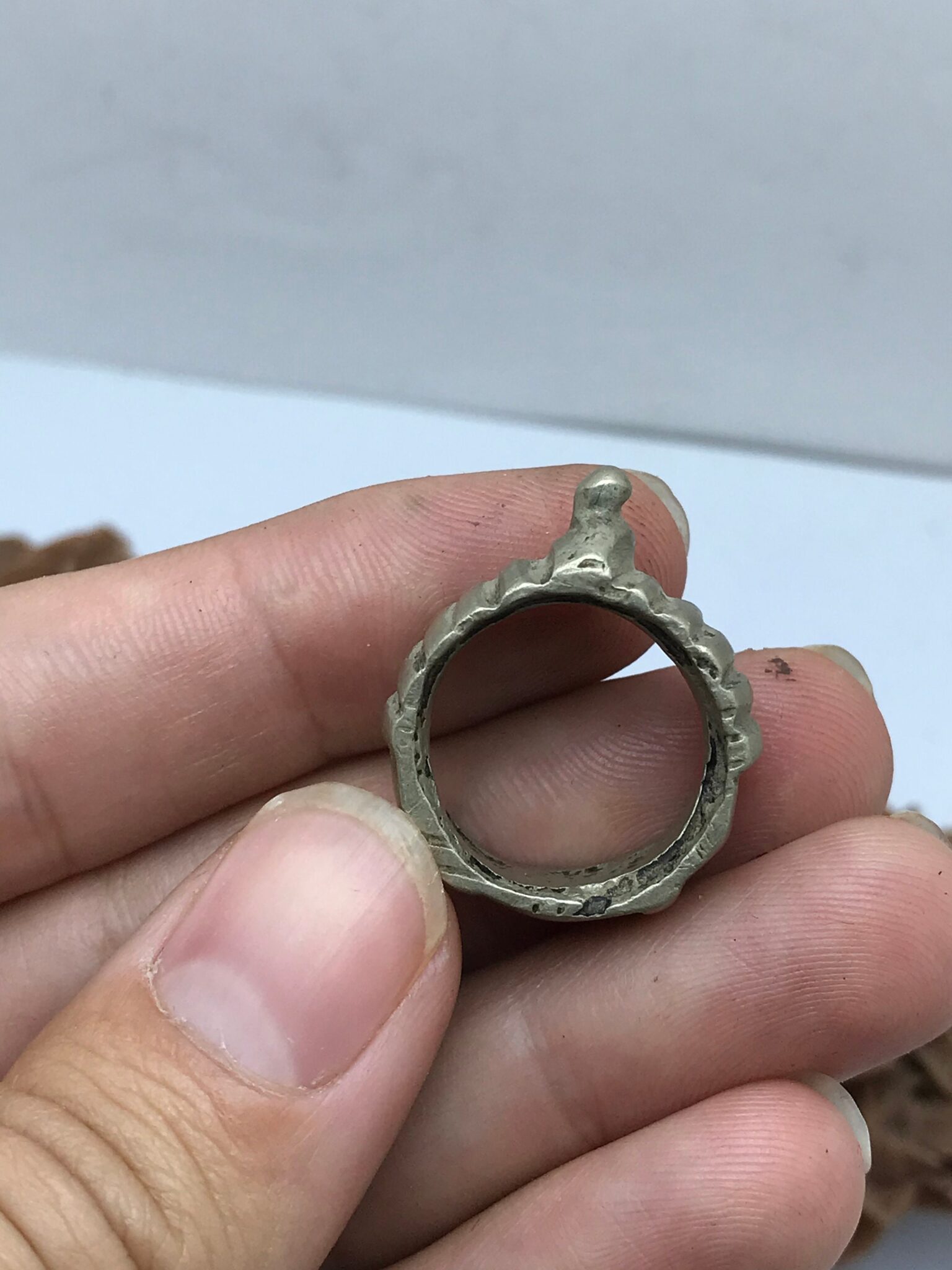 Bague Ancienne En Argent Massif 925 - Taille 67 - Alliance De Créateur Berbère (Occasion)