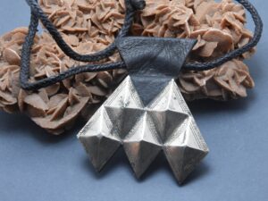 Tuareg Amulet khamsa Silver on Leather Necklace- Tribal Jewelry, ethnic hamsa tuareg