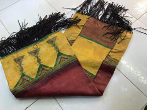 TUAREG, LEATHER CUSHION ,Tuareg Leather Pillow | Mudcloth fabric, Handcrafted leather, Pillow