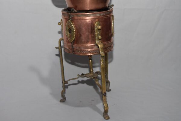 Moorish Brass and Copper Tea Pot on Kettle , Tea Set Moroccan Antique Moroccan samovar - Image 4