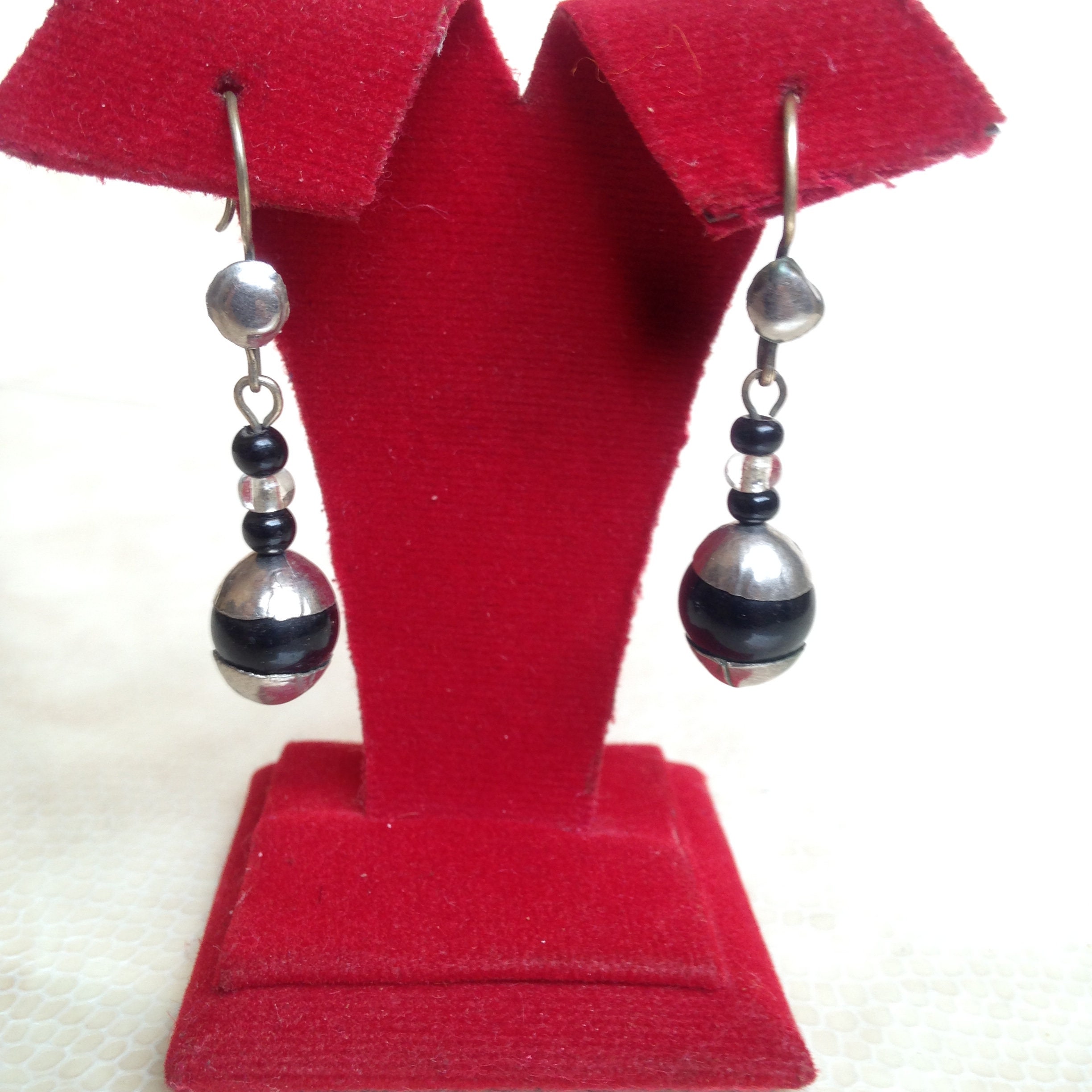 Berber Sterling Silver Onyx Earrings: Ethnic Touareg Jewelry - Image 3