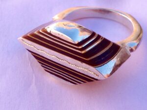 Massif 999 Silver Touareg Ring with Ebony – Berber Tribal Boho Jewelry
