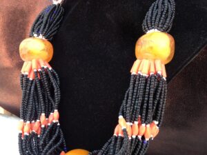 Handmade Berber Necklace: African Trade Beads, Ait Atta Tazra Loban