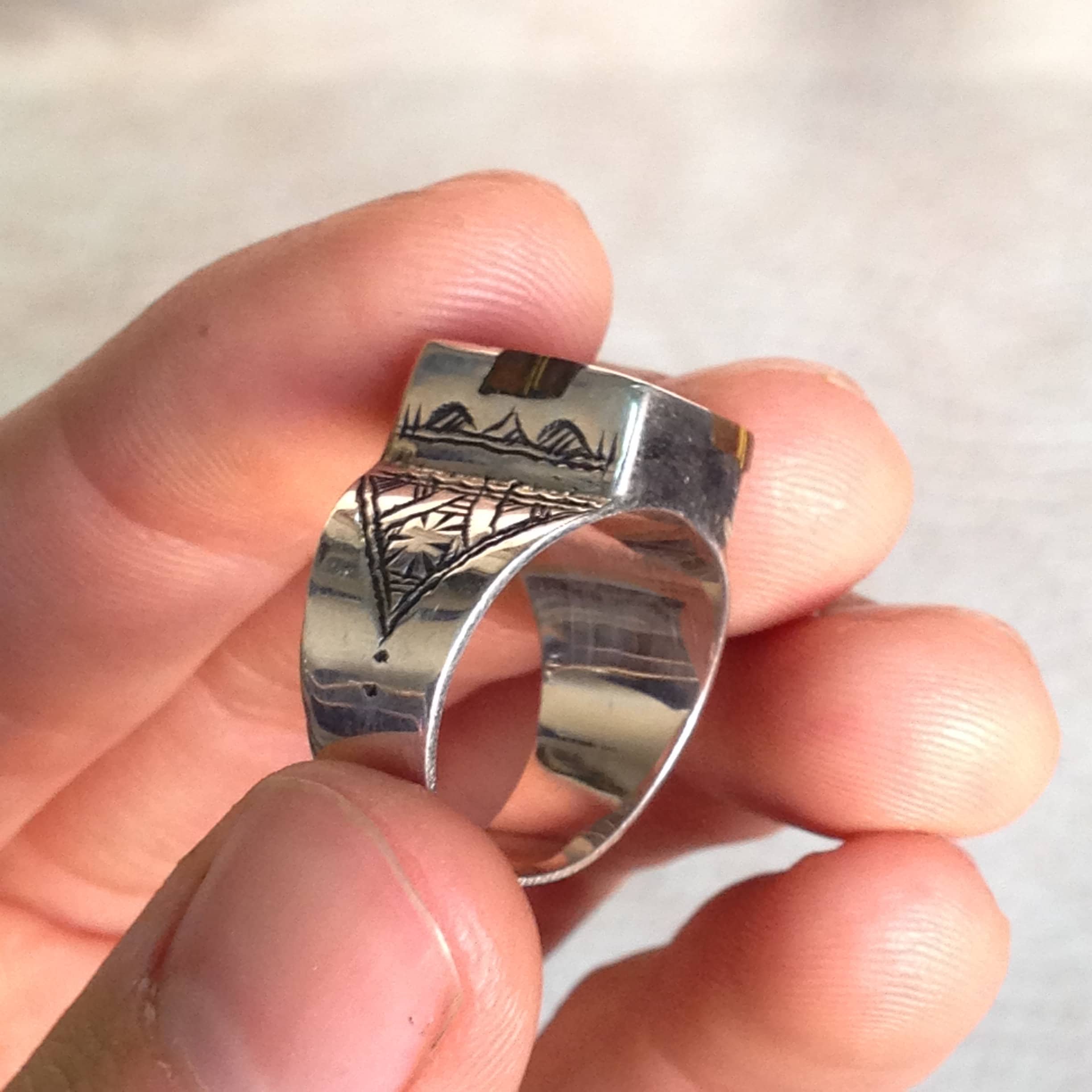 Handmade African Tuareg Ring Ethnic Tribal Jewelry Silver Gypsy Bohemian Artisan - Image 4