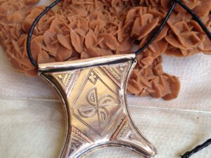Handmade Touareg Silver Copper Talisman Necklace: Berber Tribal Jewelry
