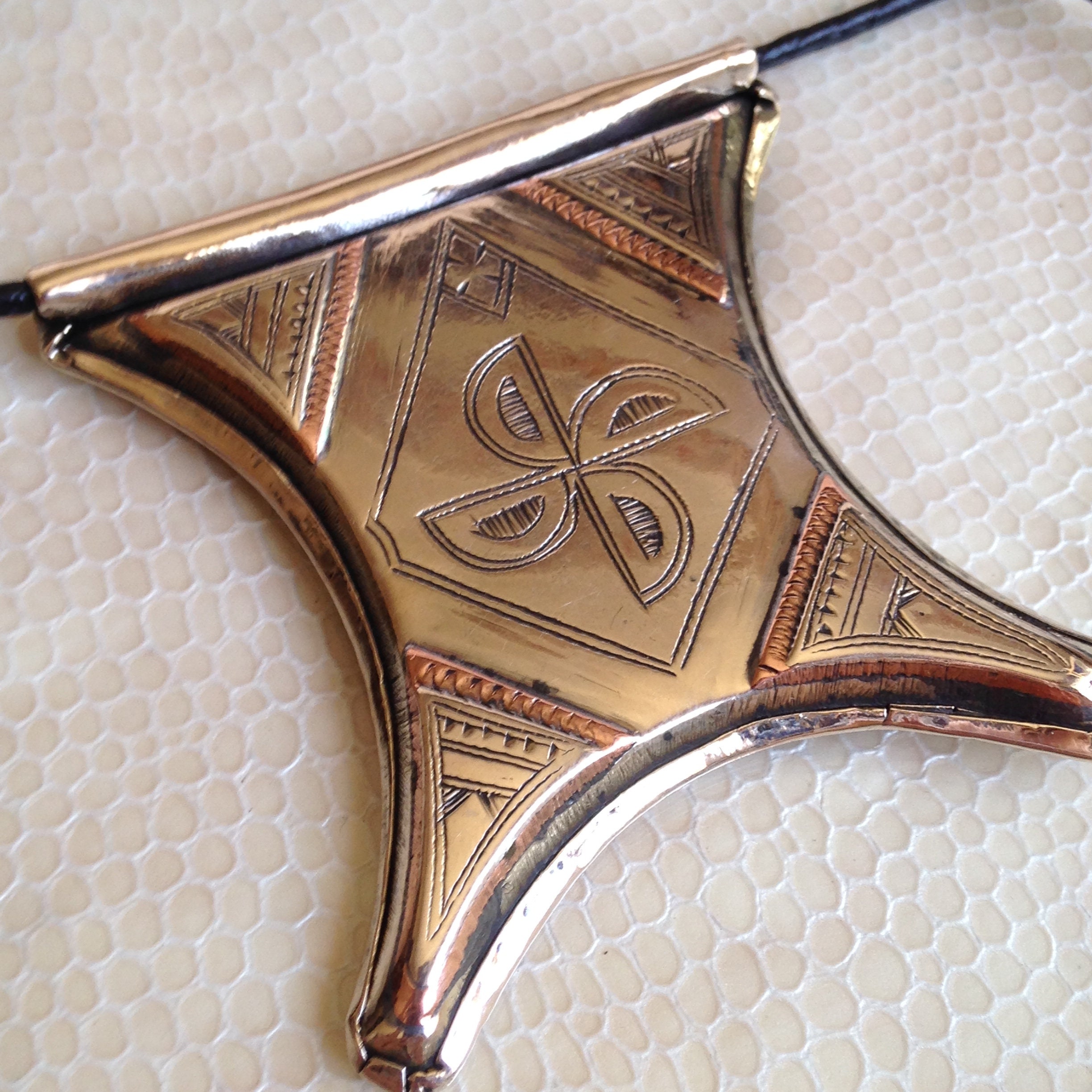 Handmade Touareg Silver Copper Talisman Necklace: Berber Tribal Jewelry - Image 4