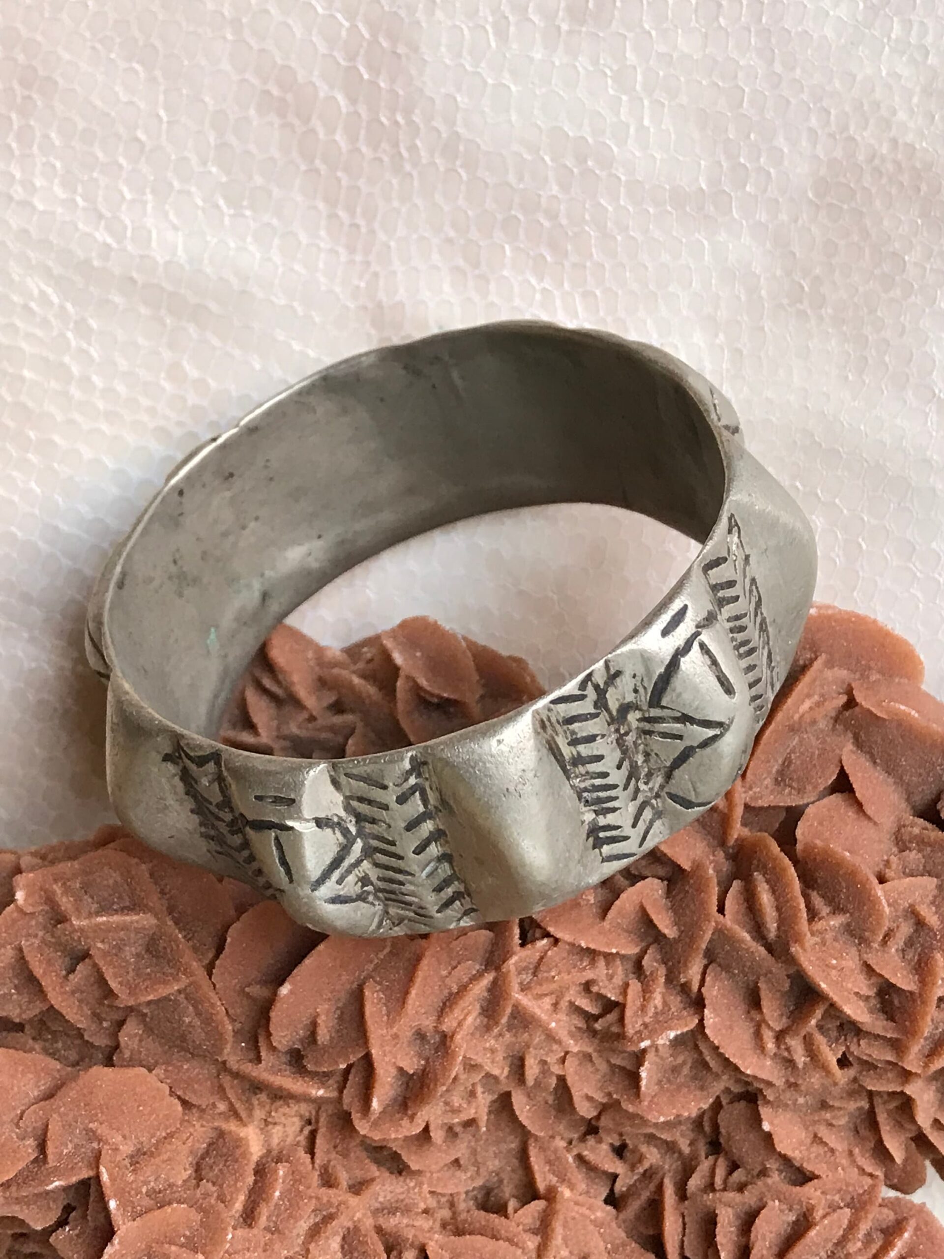 Vintage Berber Bracelet: Ait Atta Aluminum Cuff, Morocco Ethnic Jewelry - Image 5