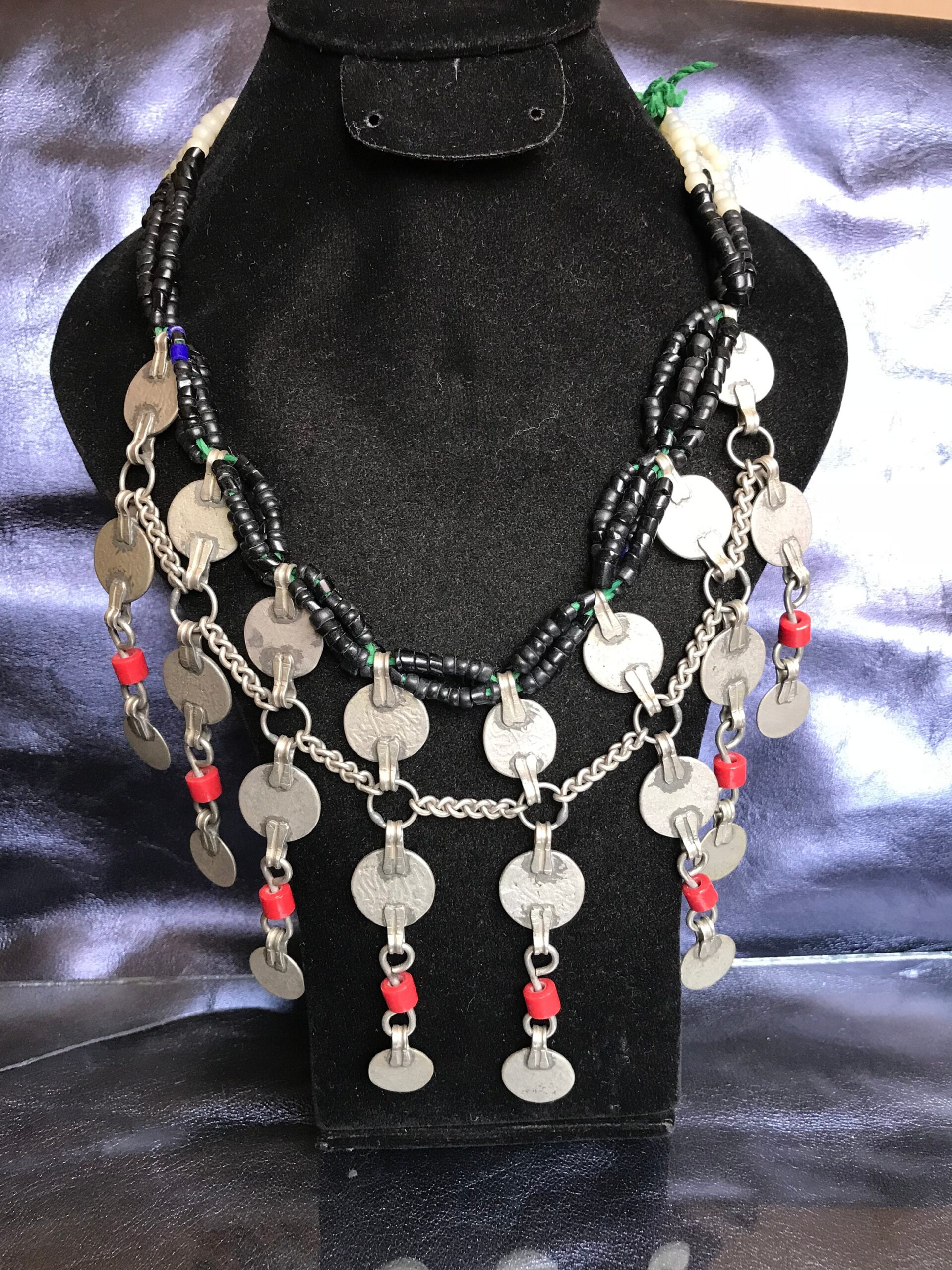 Antique Berber Coin Necklace: Draa Valley Tribal Jewelry - Image 4