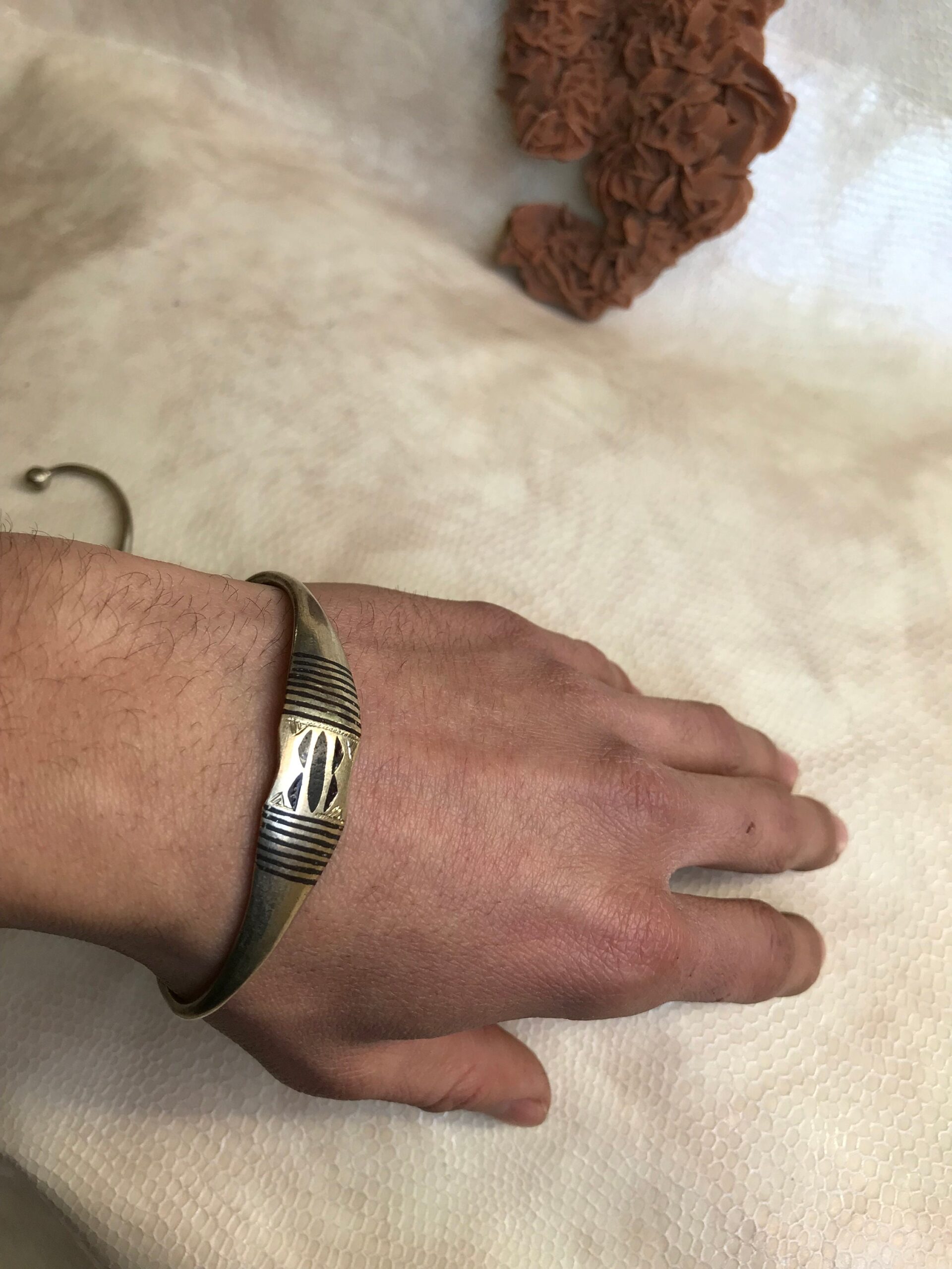 Berber Bracelet: Bronze Touareg Ebony Inlay, Moroccan Tribal Jewelry - Image 5