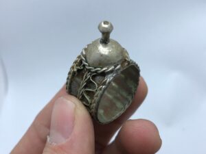 Old Berber Silver Ring: Moroccan Tribal Jewelry, Size 12