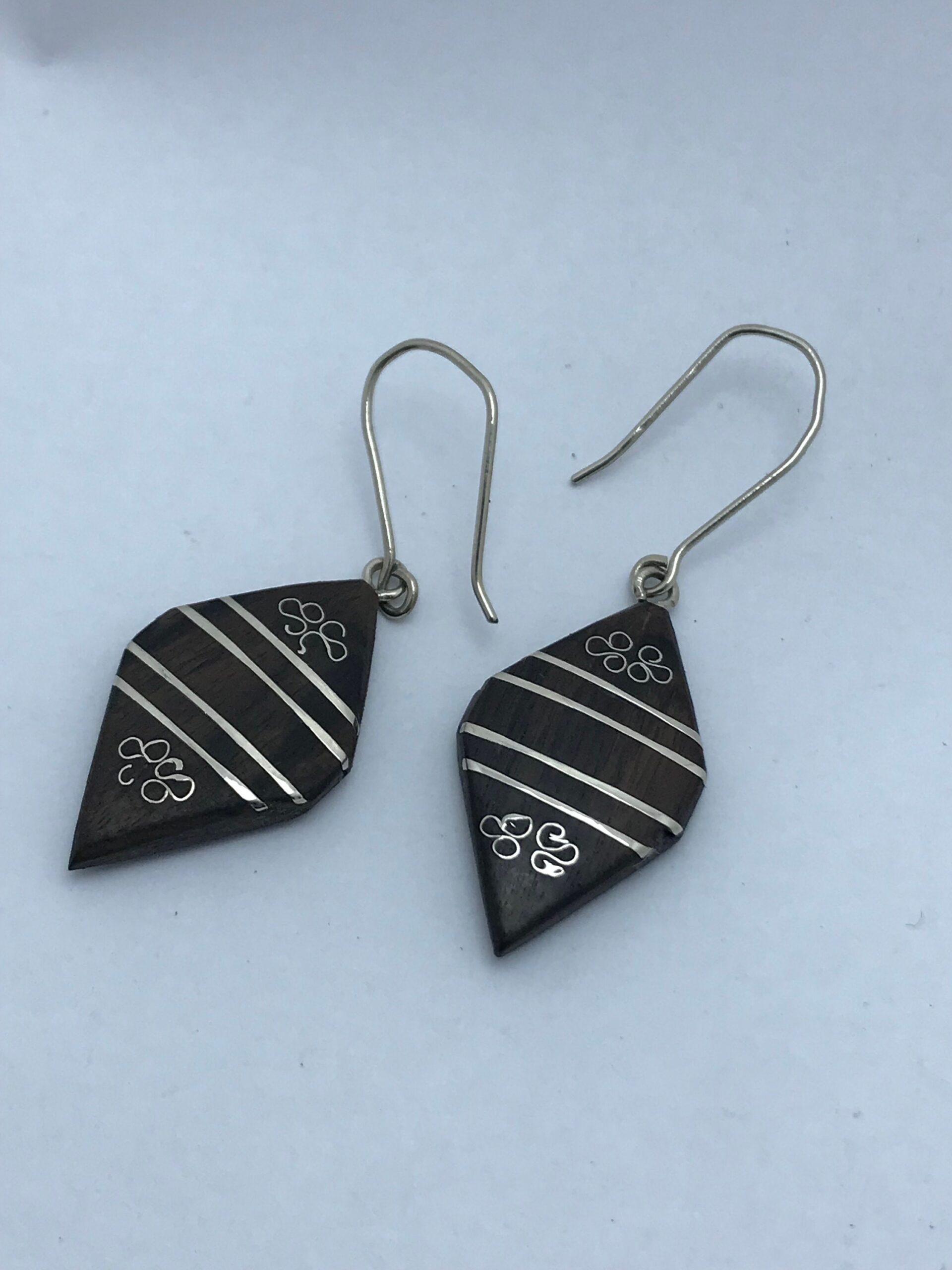 EARRINGS tuareg silver handmade from niger ebony - Image 4