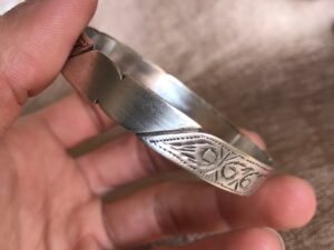 Berber Silver Bangle: Moroccan Ethnic Bracelet, Extra Large (6.1cm)