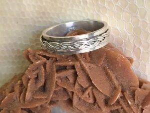 Textured Chevron Sterling Silver Band - Hand Forged Mens Wedding Ring