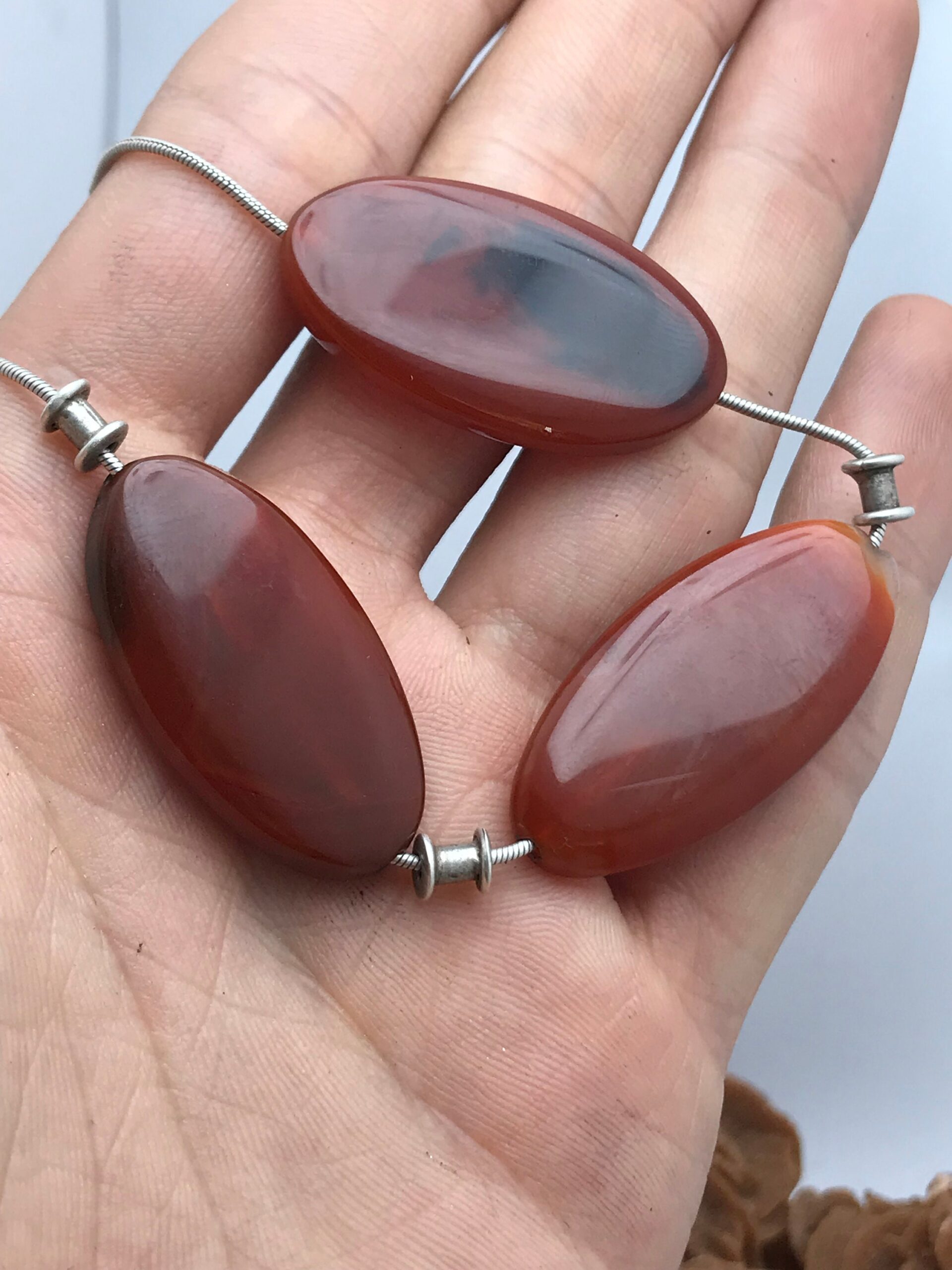 Vintage 925 Silver Carnelian Necklace - Ethnic Design - Image 7