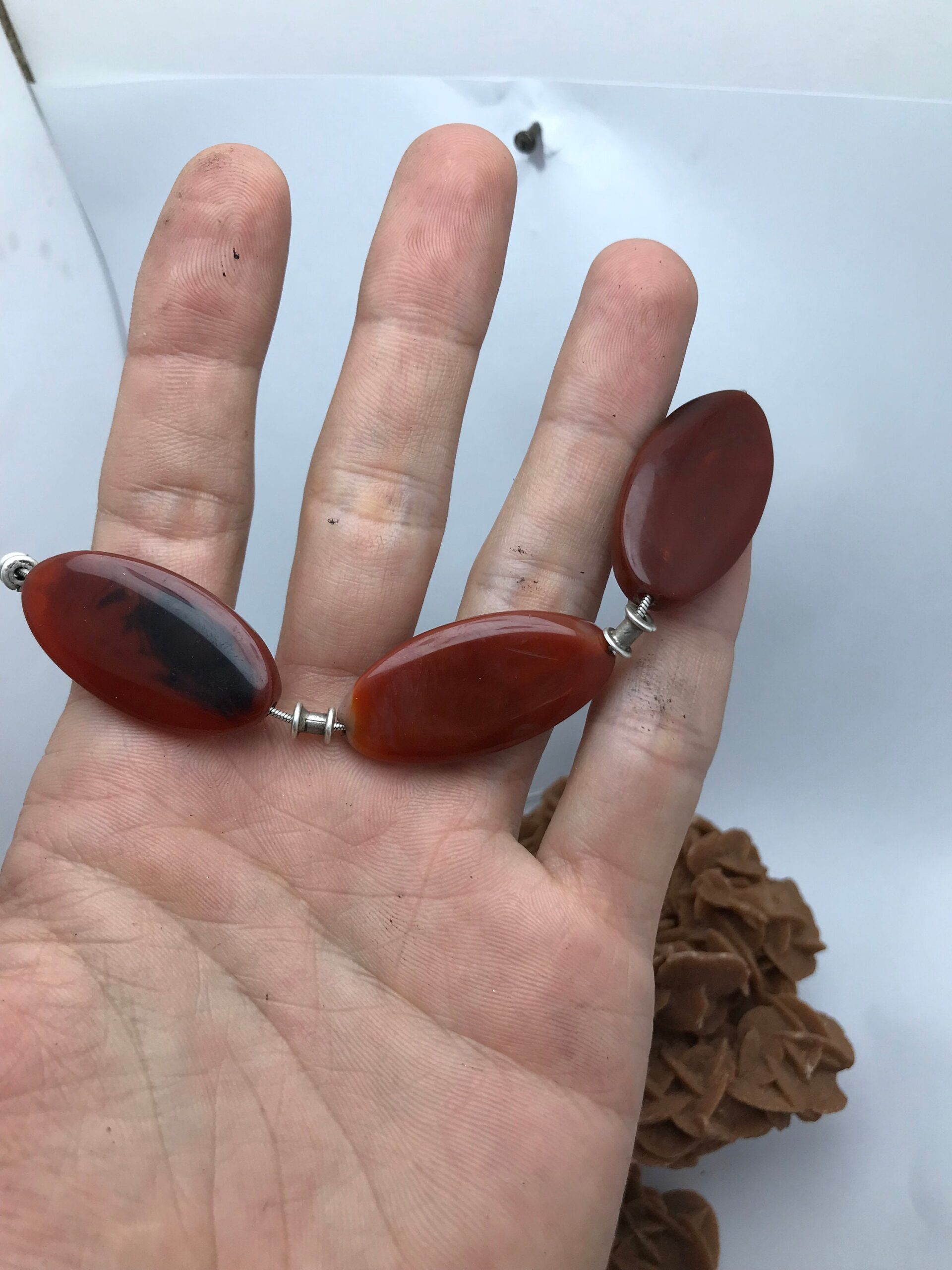 Vintage 925 Silver Carnelian Necklace - Ethnic Design - Image 3