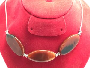 Vintage 925 Silver Carnelian Necklace - Ethnic Design