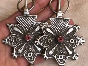 Antique Berber Silver Fibula: Moroccan Ethnic Jewelry