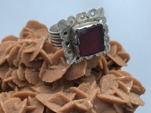 Vintage Berber Silver Ring: Moroccan Ethnic Jewelry, Size 10