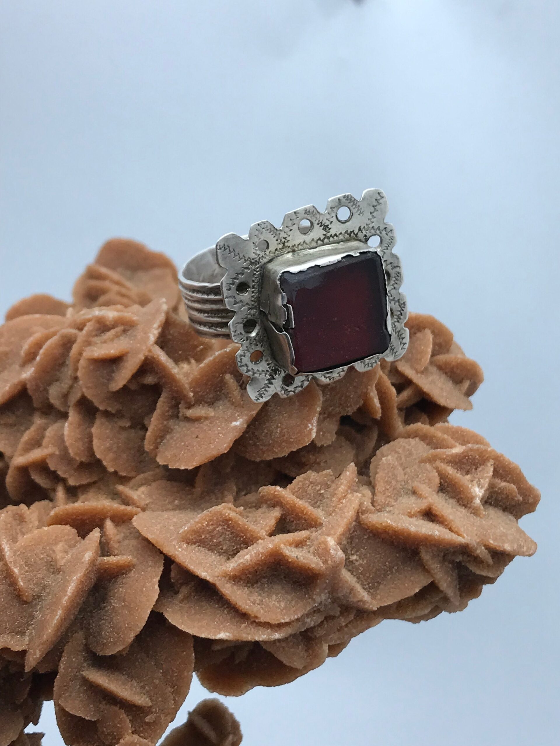 Vintage Berber Silver Ring: Moroccan Ethnic Jewelry, Size 10