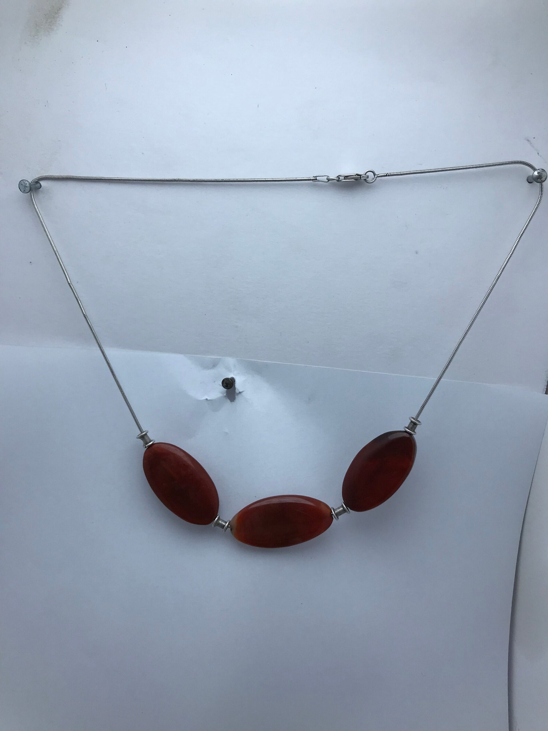 Vintage 925 Silver Carnelian Necklace - Ethnic Design - Image 2