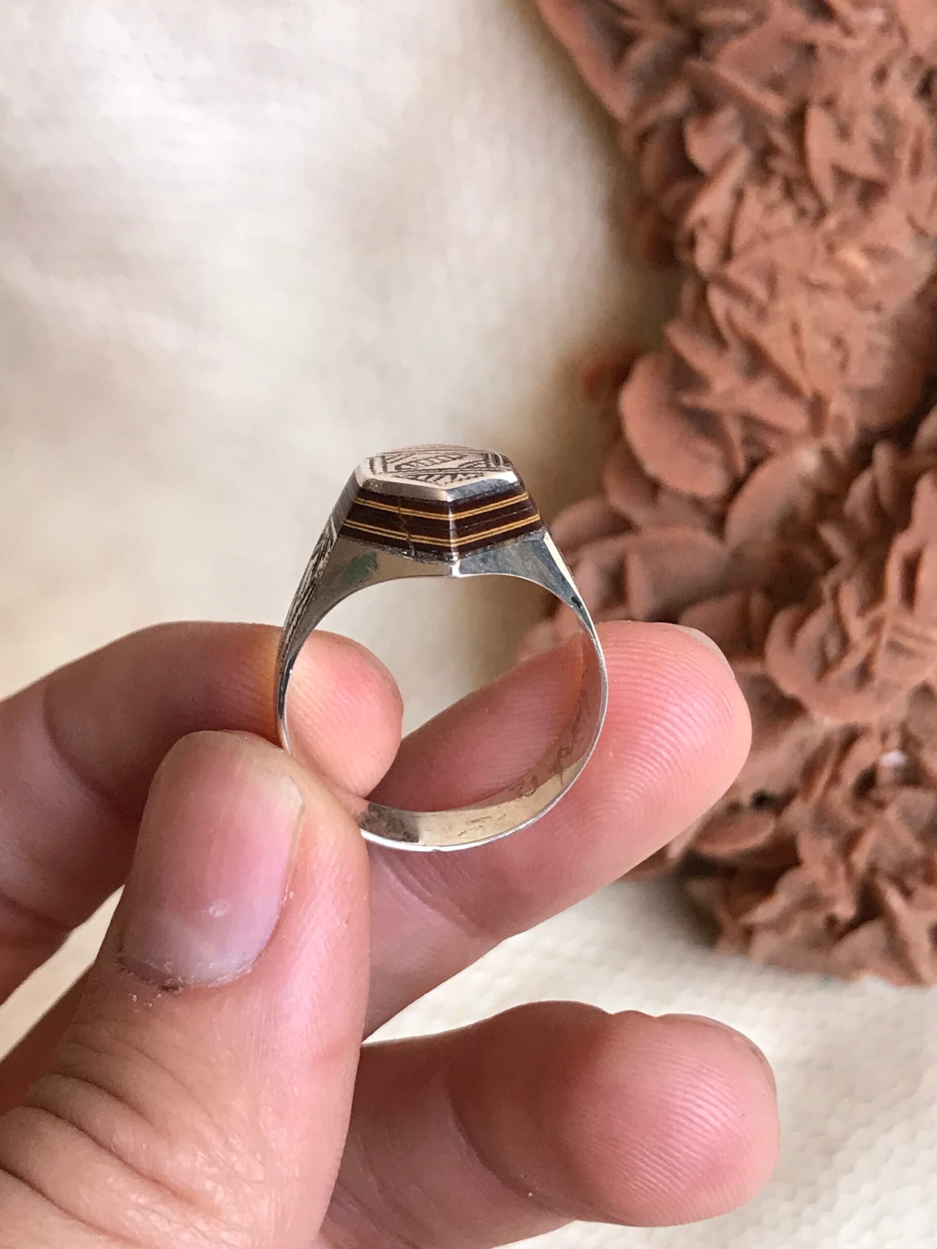 Handmade Touareg Ebony Ring: 999 Sterling Silver Ethnic Design - Image 5
