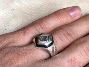 Handmade Ebony Black Touareg Silver Ring: Ethnic Design