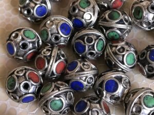 Sterling Silver Enamel Morocco Beads (1cm)