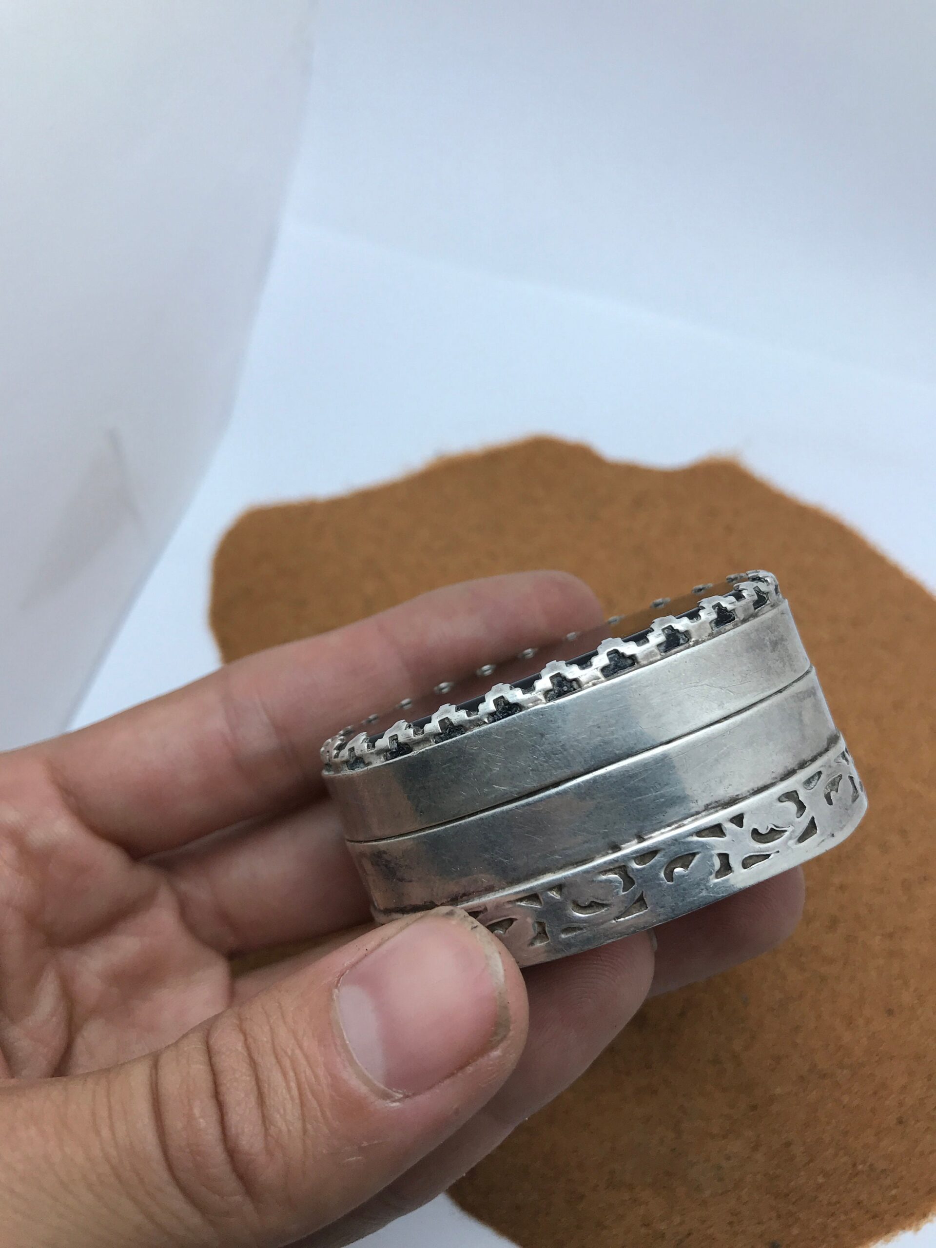 Handmade Sterling Silver Onyx Jewelry Box - Moroccan Decor - Image 4