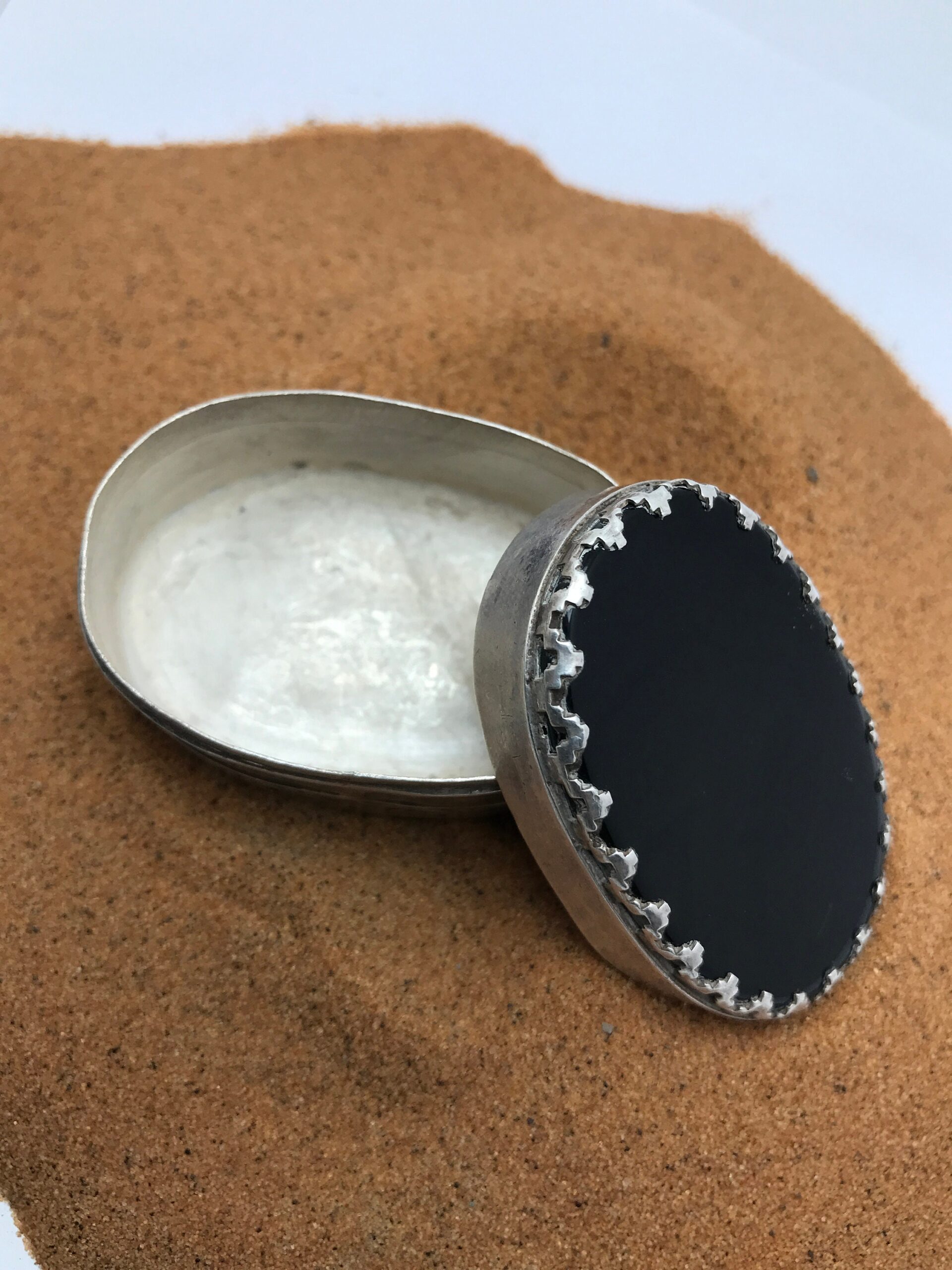 Handmade Sterling Silver Onyx Jewelry Box - Moroccan Decor - Image 2