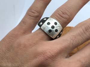 Handmade Tuareg Ebony Ring with High Grade Silver
