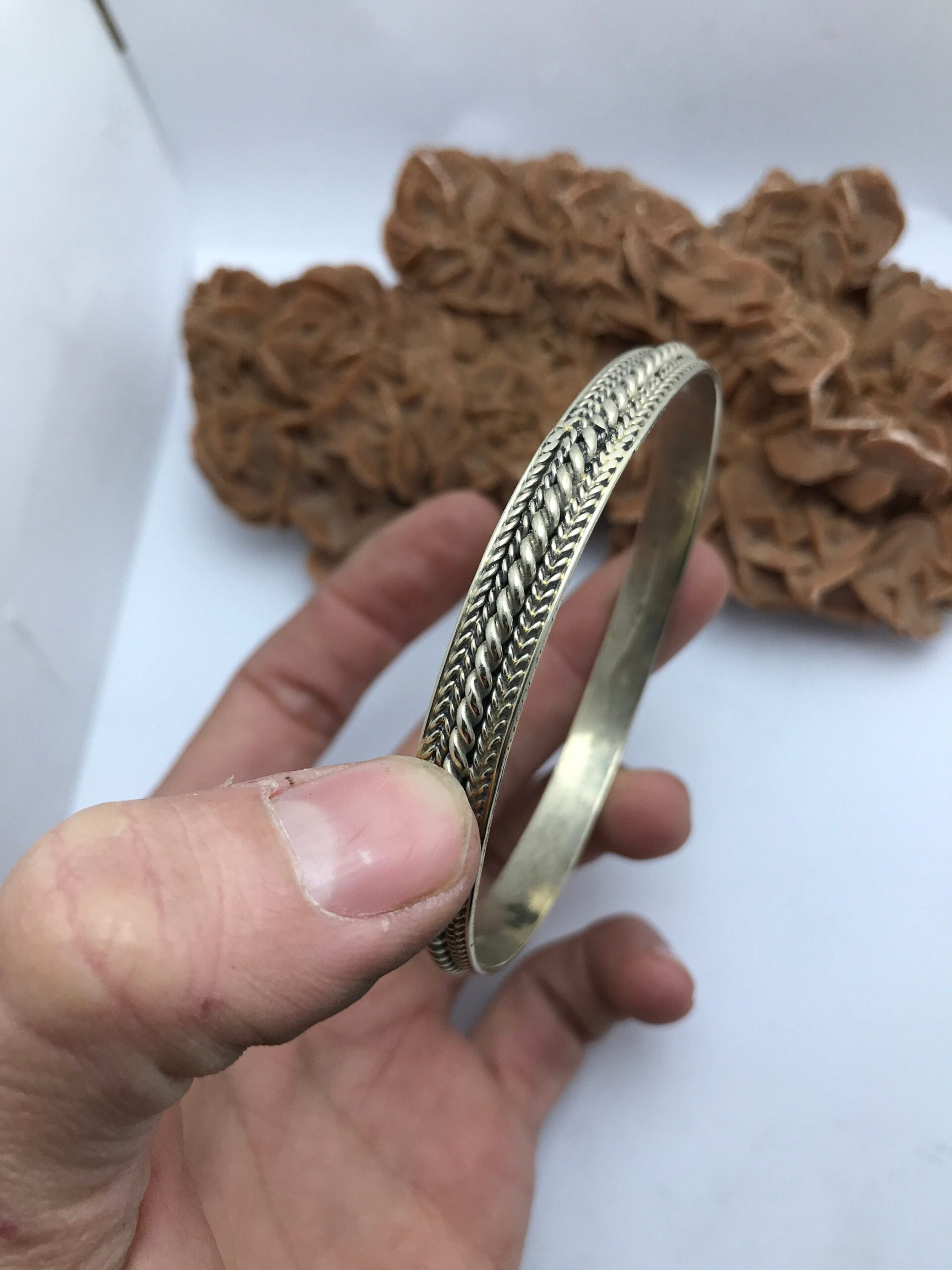 Vintage Moroccan Berber Silver Bracelet: Ethnic Tribal Bangle - Image 2