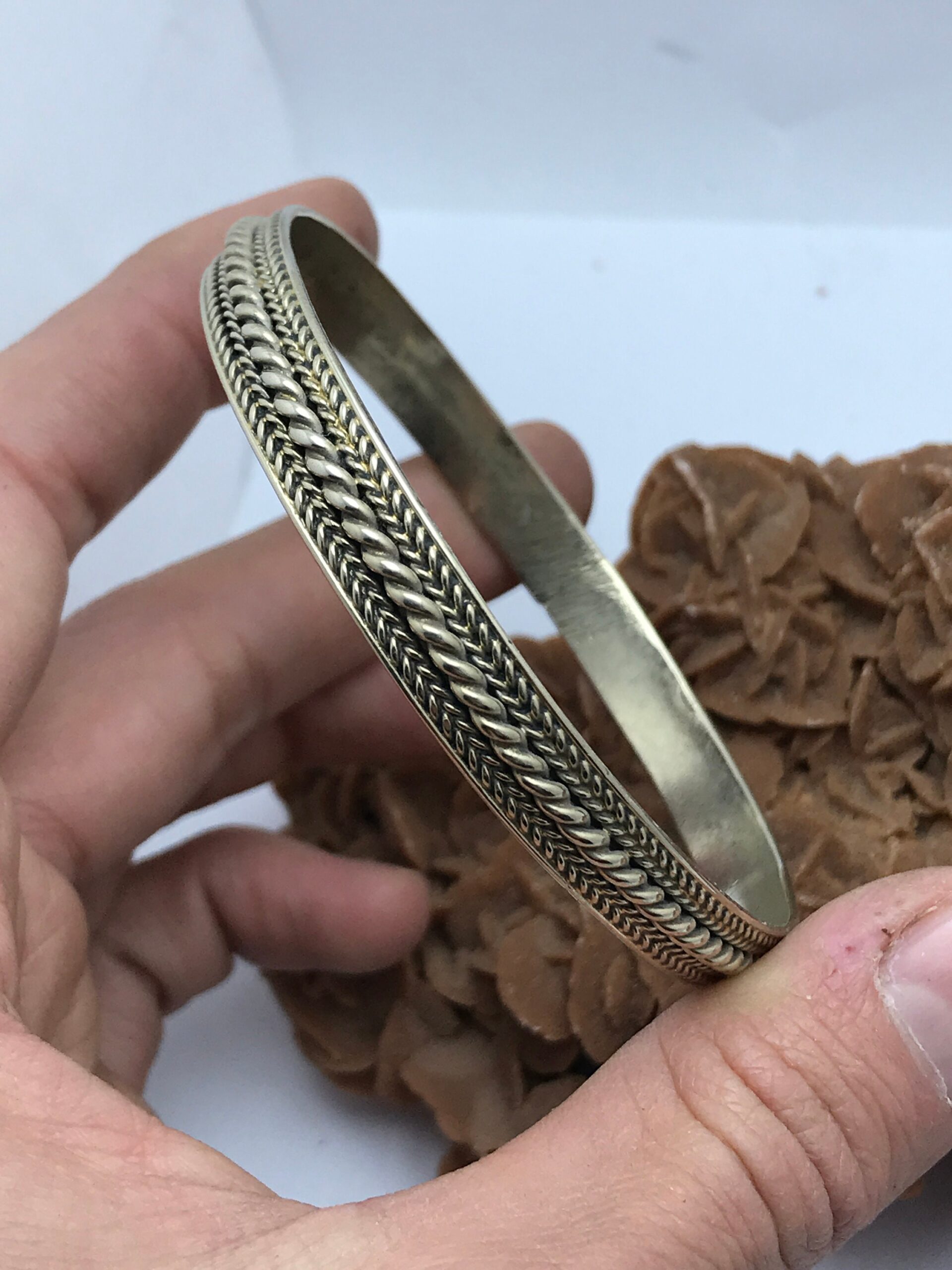Vintage Moroccan Berber Silver Bracelet: Ethnic Tribal Bangle - Image 3