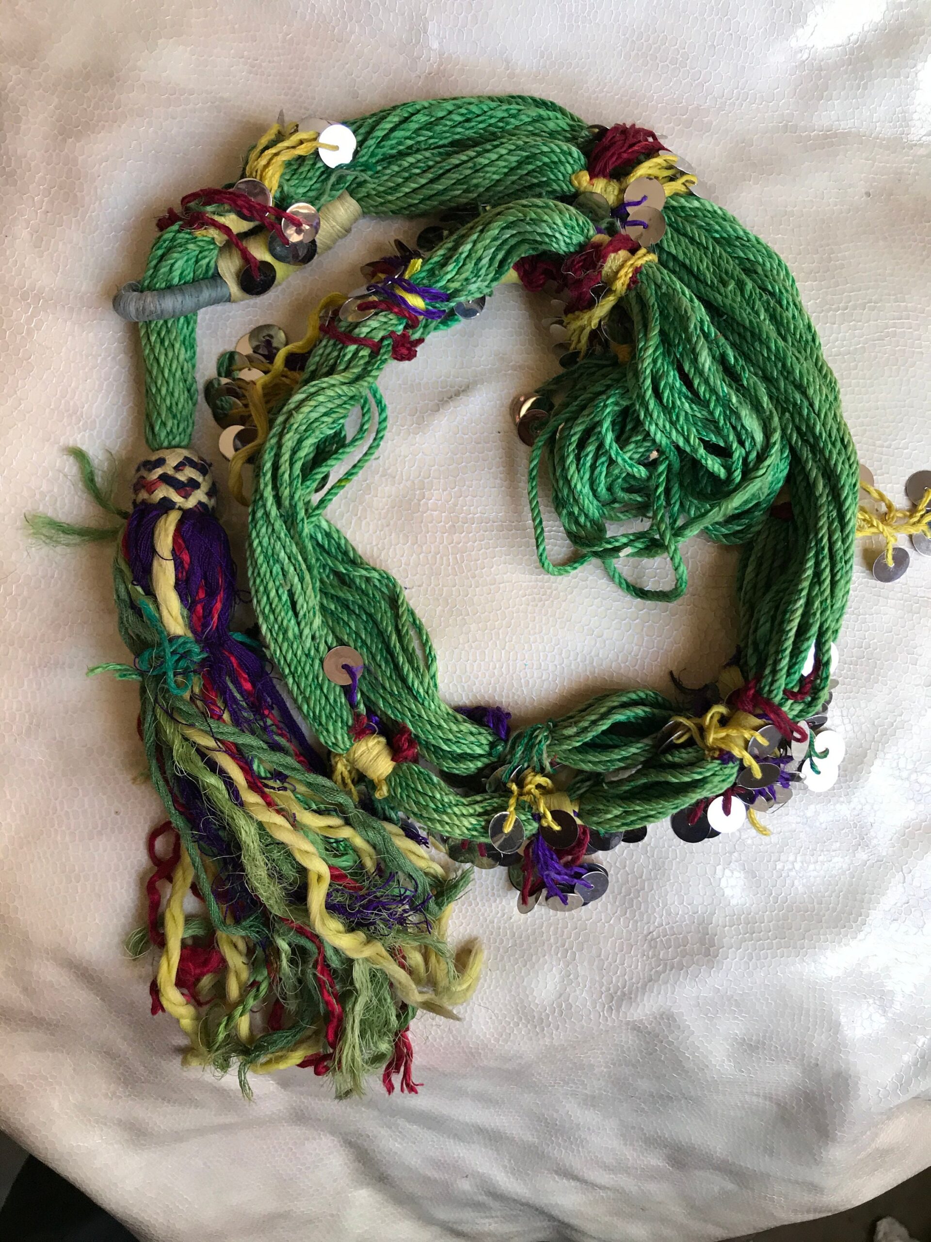 Vintage Berber Silk Belt: Aït Hdiddou Parure, Morocco - Image 3