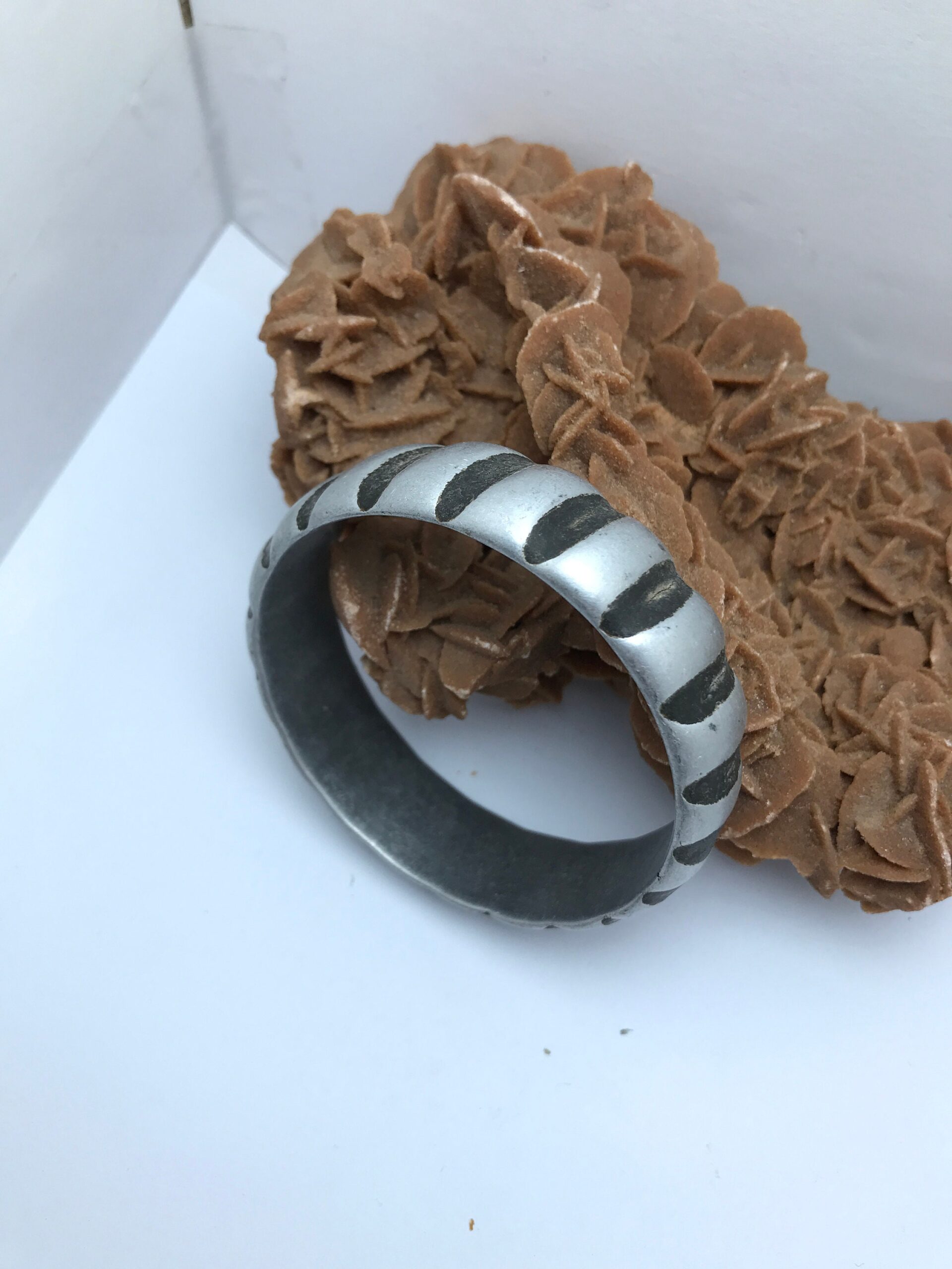 Vintage Berber Aluminum Bracelet: Moroccan Tribal Jewelry