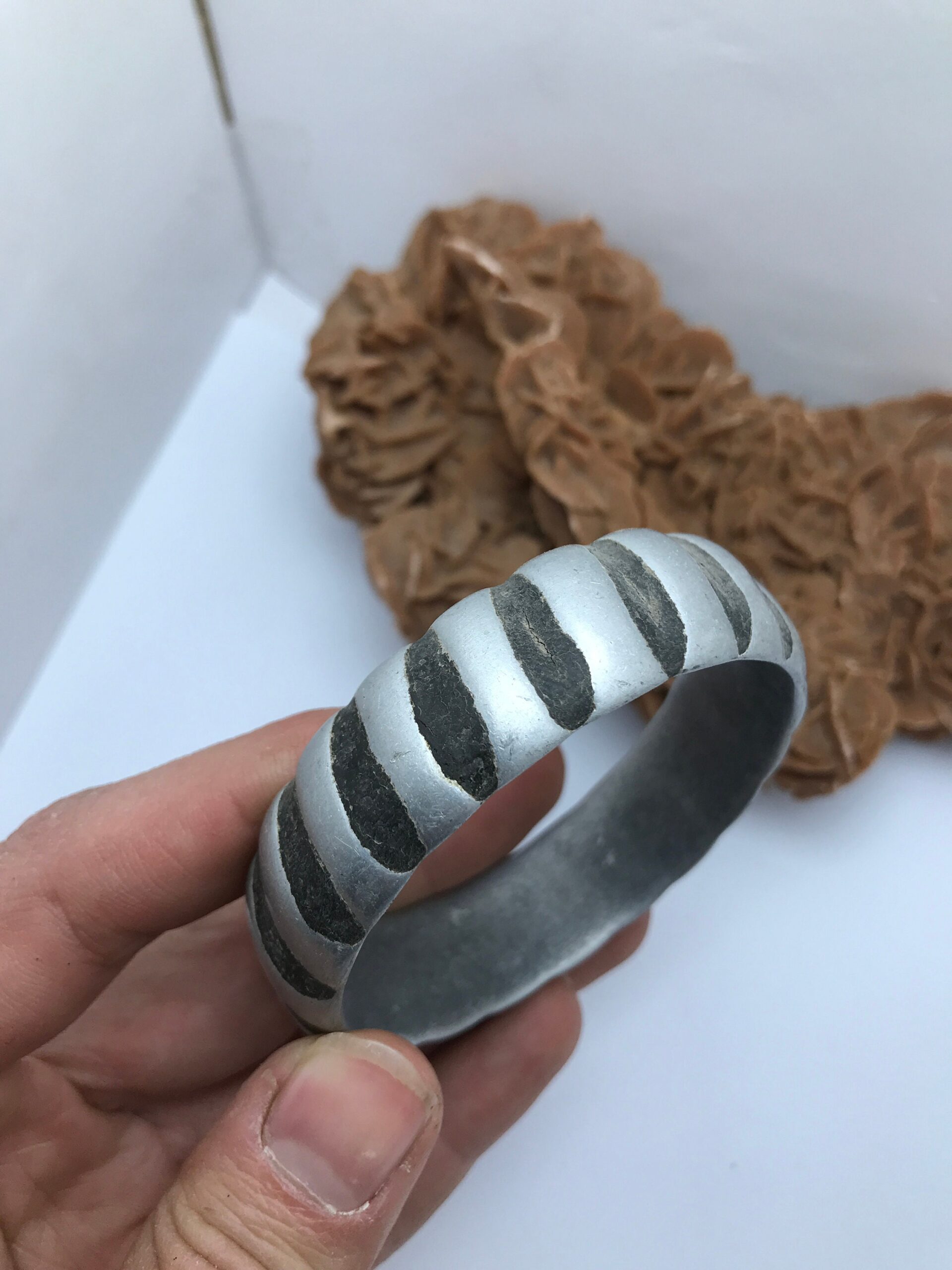 Vintage Berber Aluminum Bracelet: Moroccan Tribal Jewelry - Image 2