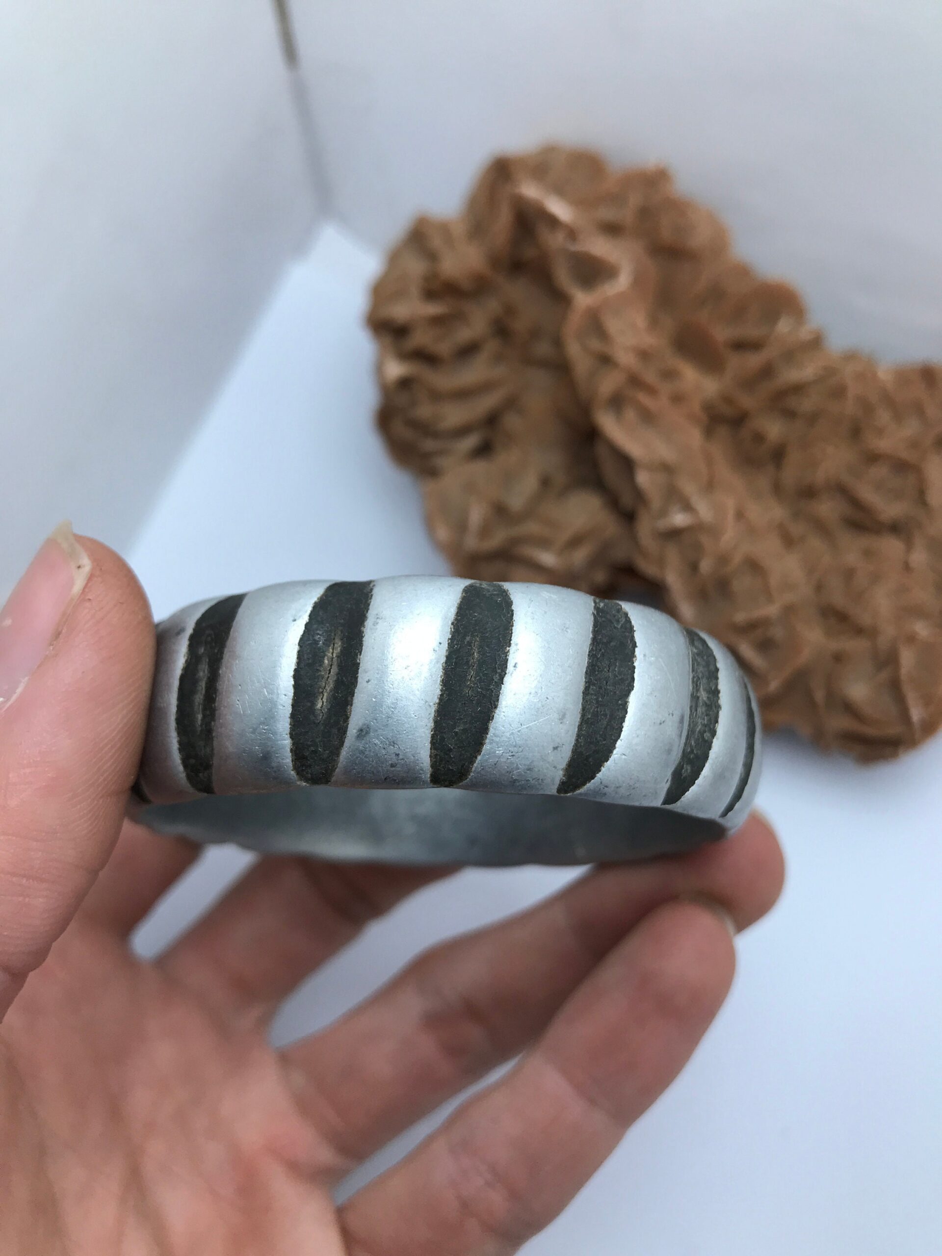 Vintage Berber Aluminum Bracelet: Moroccan Tribal Jewelry - Image 3