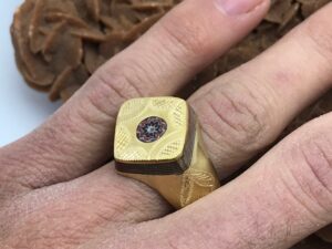 Bague Touareg cuivre & ebony travail main with chevron bead