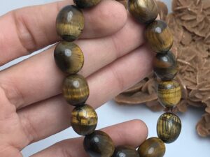 BRACELET OEIL DE Tigre, ethnice Minéraux pierre vrai Fil Élastique