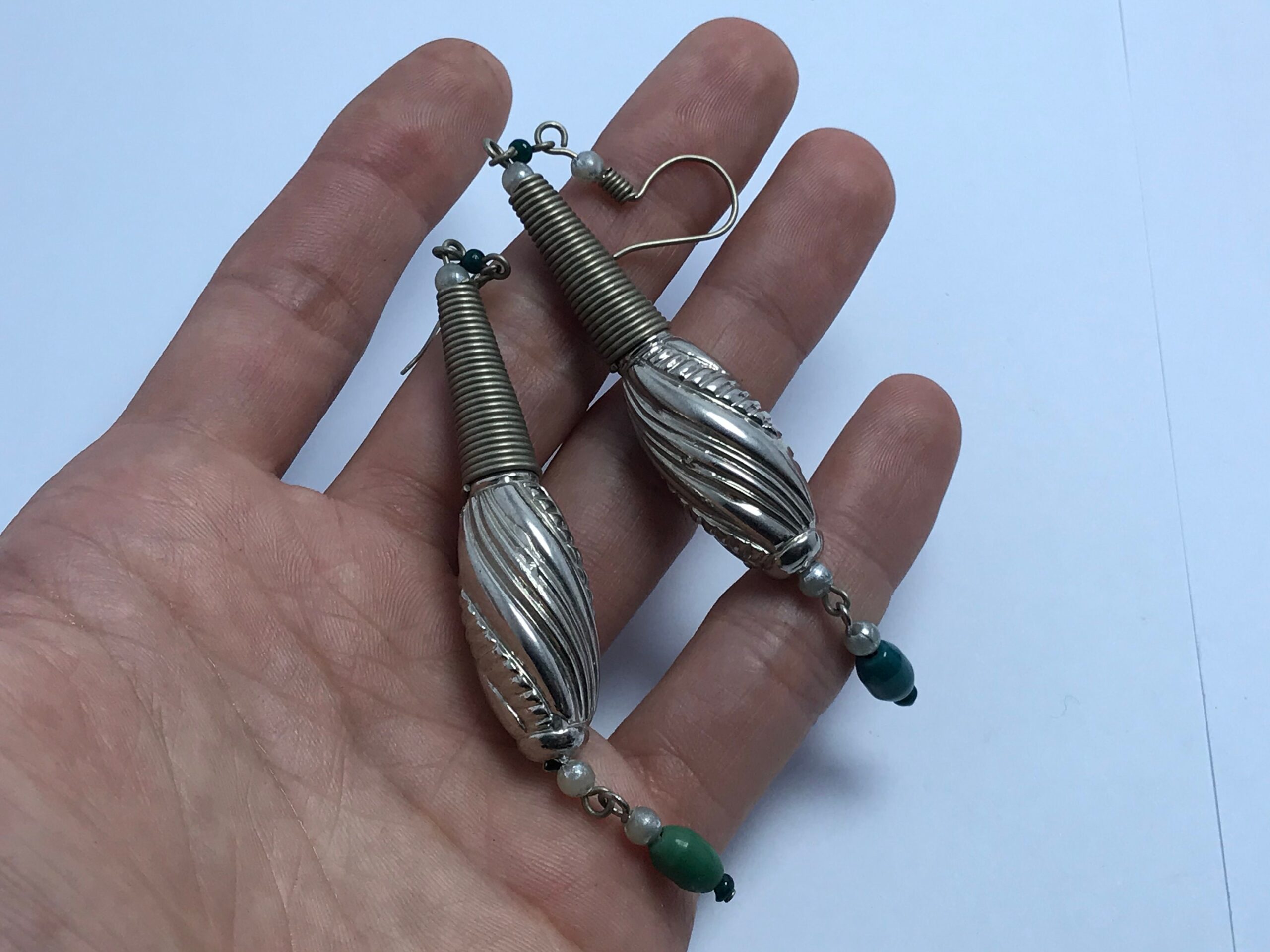 moroccan berber ethnic earrings, vintage 1970s - Image 4