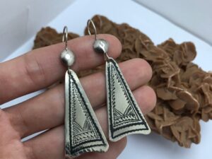 Boucles d'oreilles Touareg Feuilles Berbère en Argent
