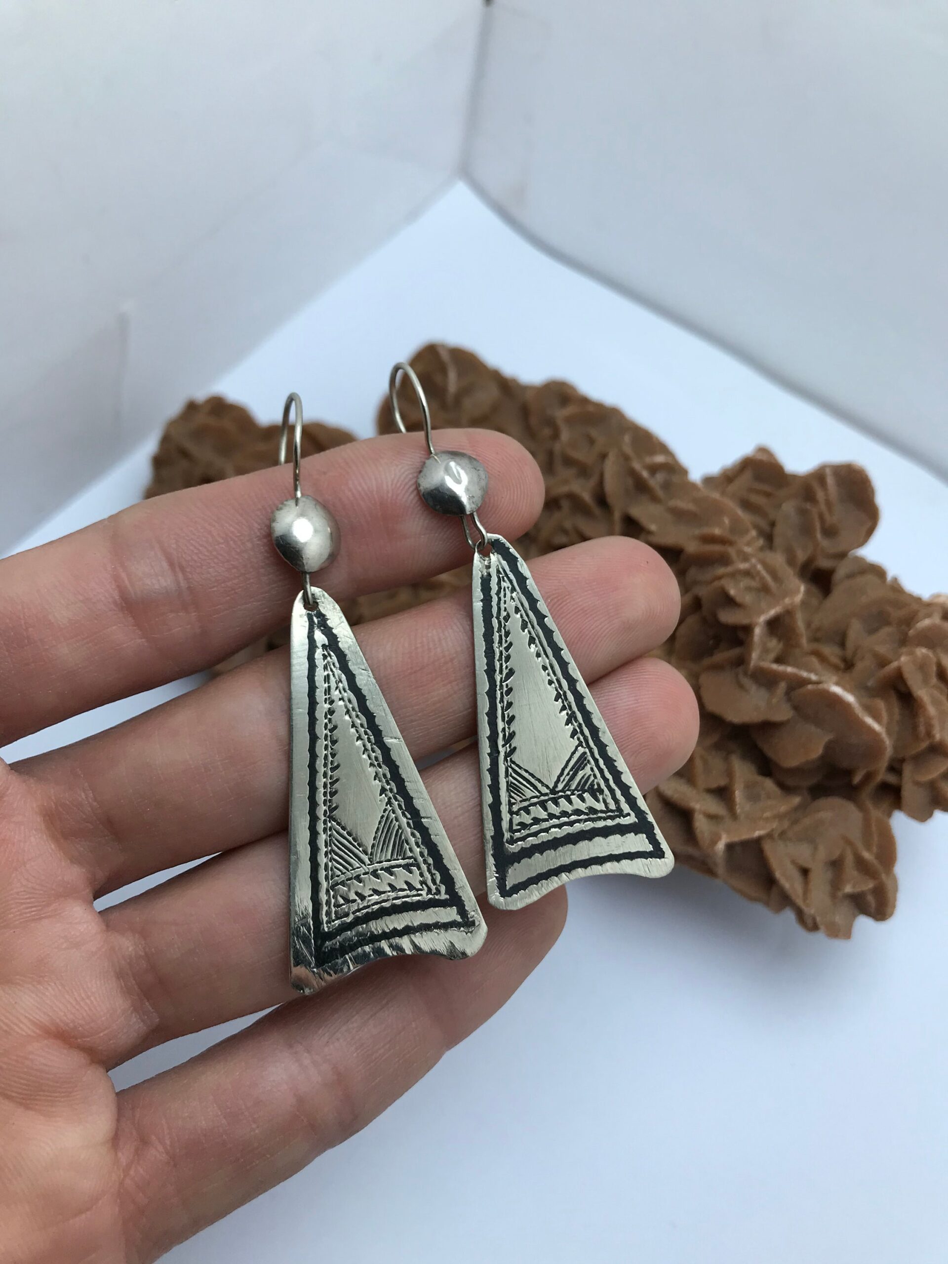 Boucles d'oreilles Touareg Feuilles Berbère en Argent