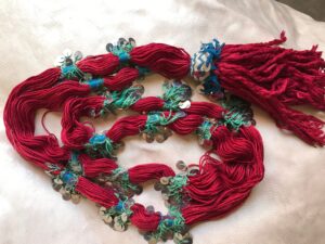 berber parure belt silk ait hdidaou morocco, vintage jewelry