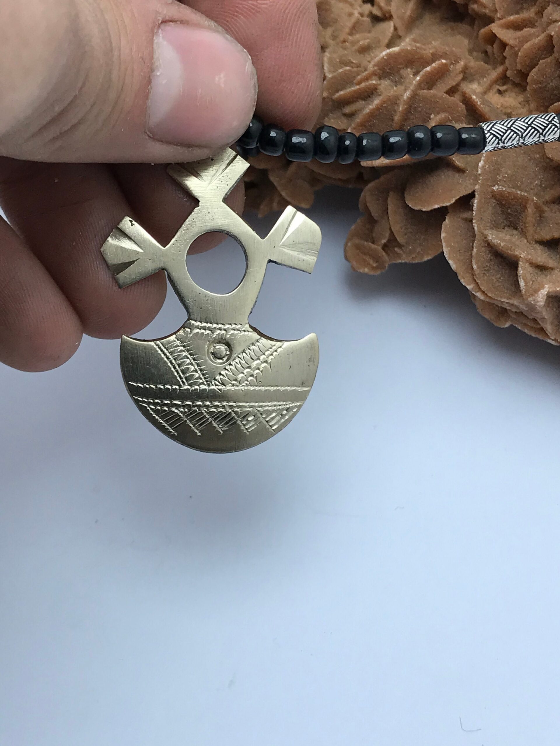 Agadez Cross Pendant Necklace: Sahara Berber Talisman, Handmade - Image 5