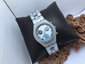 Swatch Irony Chronograph Watch: 2004 'Panda' Silvered Dial, Aluminium
