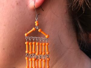 Vintage Tuareg Silver Earrings: Berber Beaded Boho Jewelry