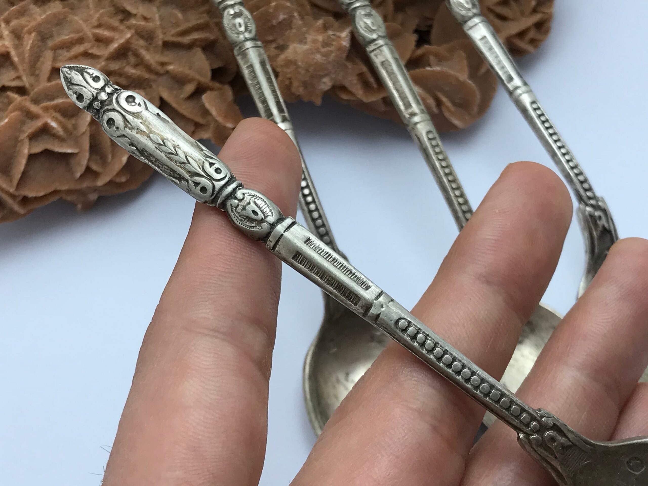 Vintage Moroccan Silver Spoons - Set of 4 (1940/1950) - Image 6