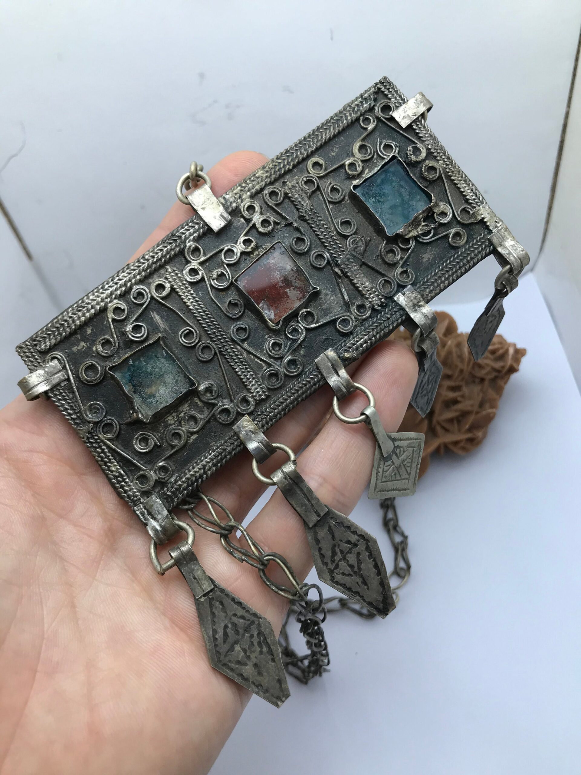 Vintage Berber Silver Head Ornament - Moroccan Tribal Jewelry - Image 5