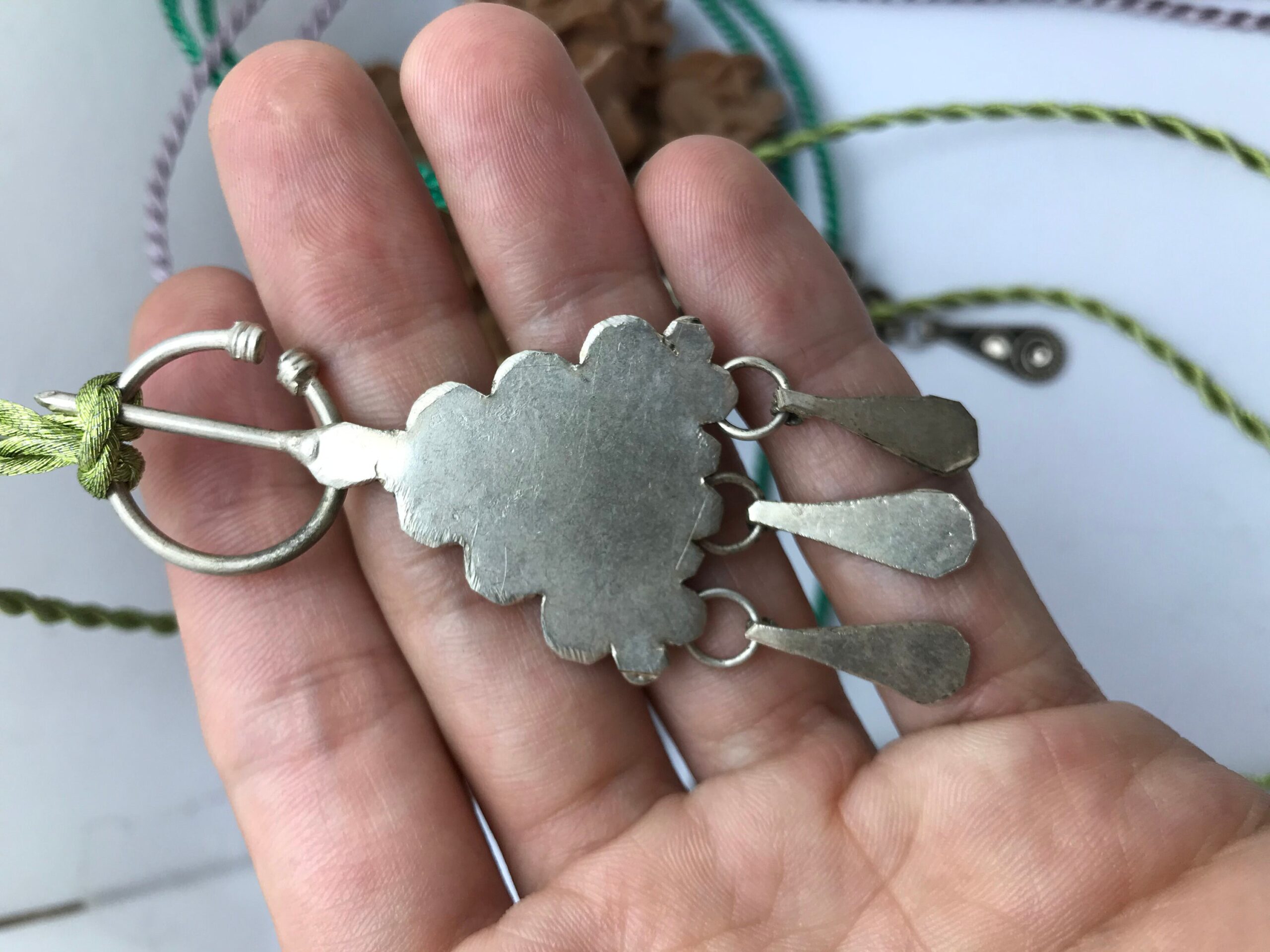 fibule collier pendentif argent fait a main, tiznit marocain artisanal - Image 6