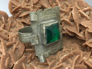 Vintage Berber Silver Ring: Moroccan Tribal Jewelry, US Size 10